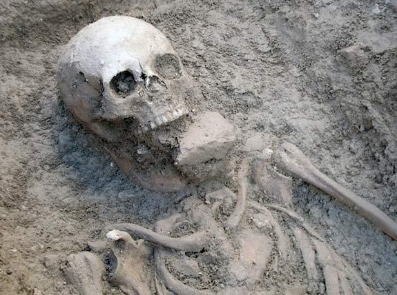 В Оренбуржье рыли траншею и нашли скелет человека